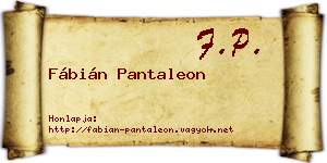 Fábián Pantaleon névjegykártya