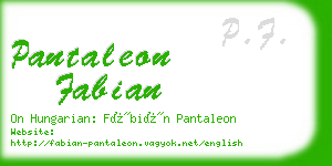 pantaleon fabian business card